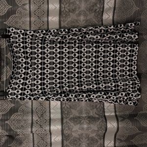 Black and White Midi Skirt